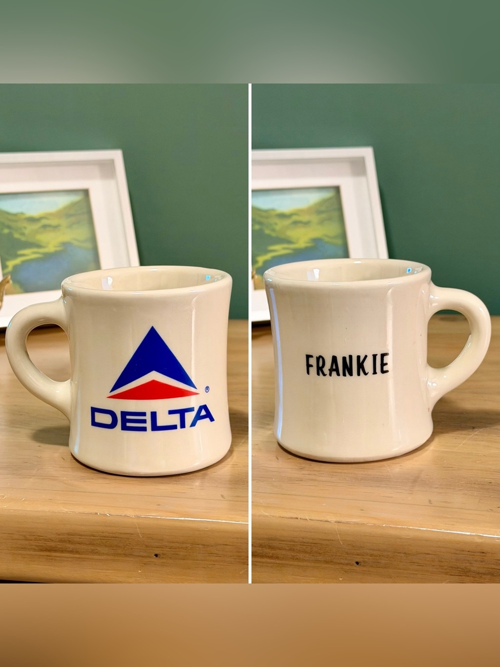 Rare Vintage Delta Airlines Crew Mug Frankie
